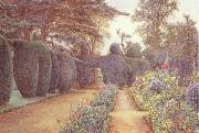 Ernest Arthur Rowe The Gardens at Campsea Ashe.Watercolur (mk46) oil painting reproduction